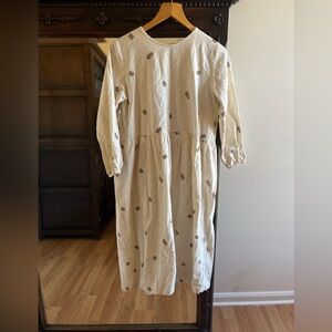 Elegant Cream Floral Dress